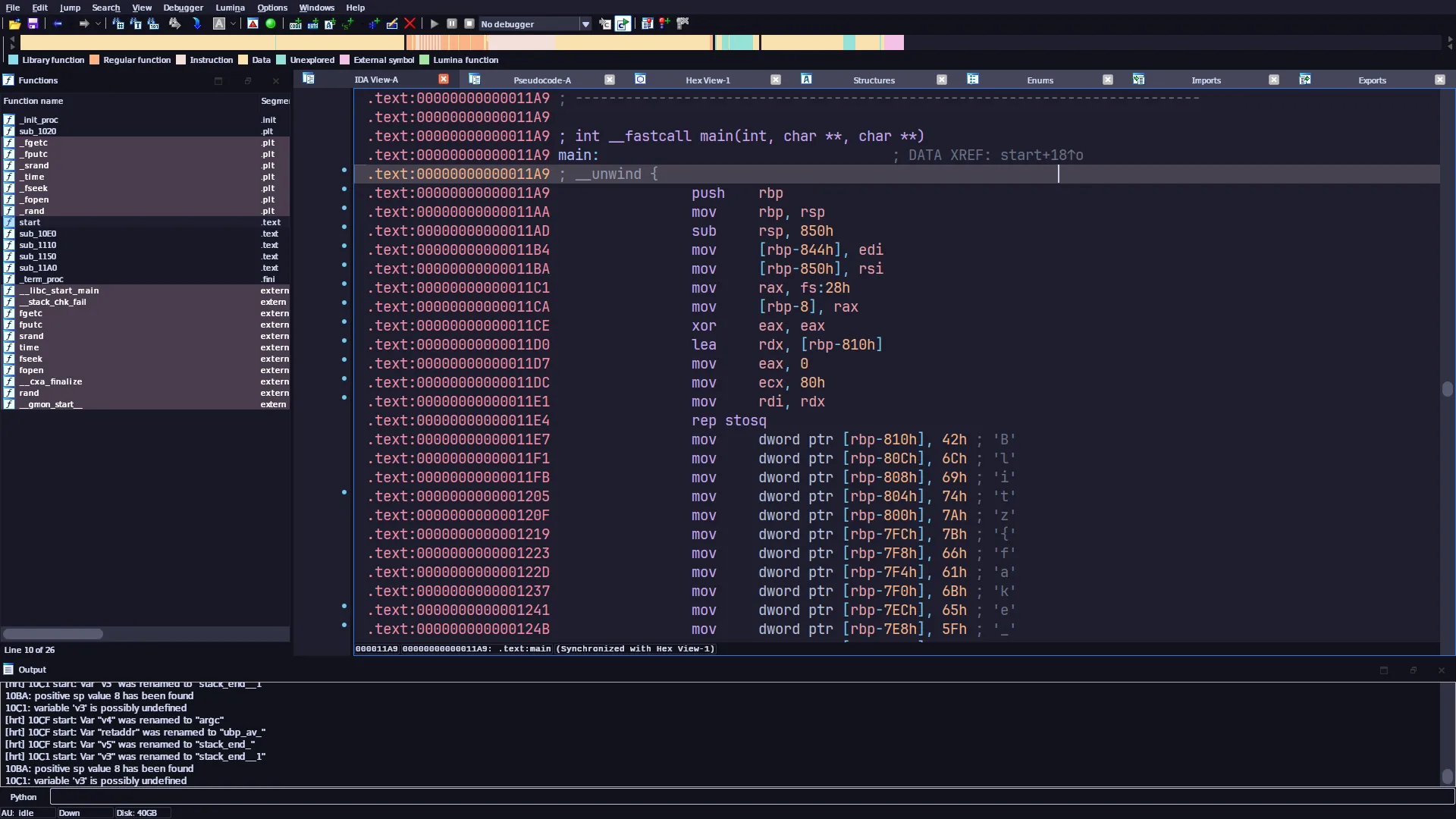 Screenshot of IDA